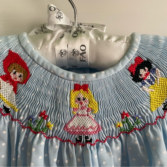 Velani Classics Princess Blue Polka Dot Kids Dress - Picture 2 of 4